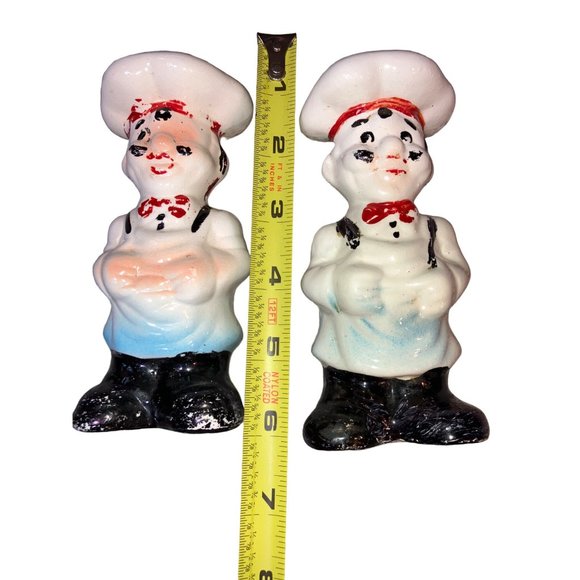 Salt and Pepper Italian Chef's Ceramic Shaker Set Vintage - Picture 10 of 13